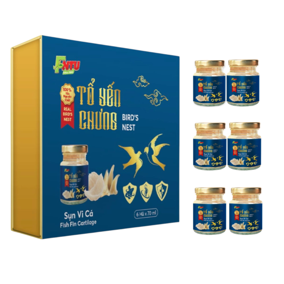 TỔ YẾN CHƯNG SỤN VI CÁ - HỘP 6 HŨ